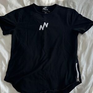 Nella Fantasia Black Tee with White Accent